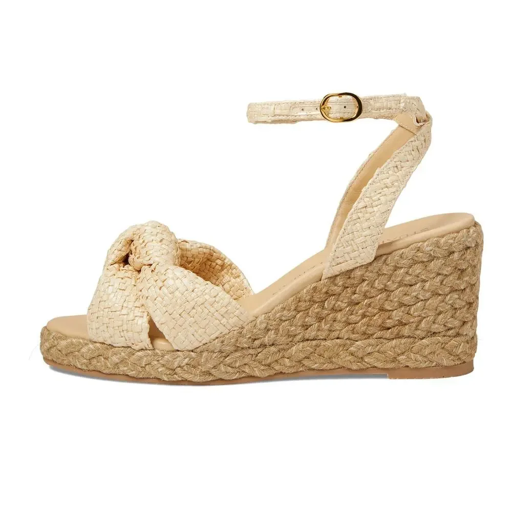 STUART WEITZMAN PLAYA ESPADRILLE KNOT WEDGE WHEAT/NATURAL 10.5 B - Picture 4 of 5